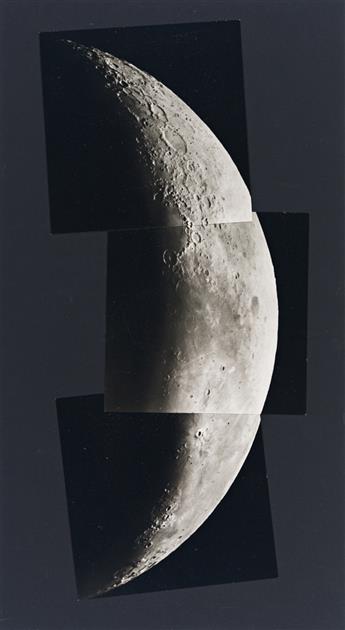 ADOLF VOIGT & HANS GIEBLER (active 1950s-2000s) An elegant series of 30 detailed photographs of the moon's surface on 10 panels, depic